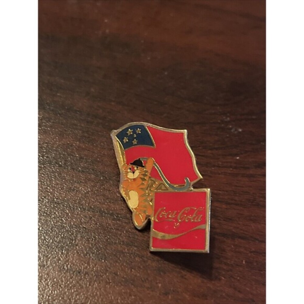 1988 Seoul Olympics Coca Cola‎ Hodori Tiger Samoa Flag Lapel Pin